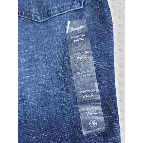 NWT Wrangler Womens Straight Leg Dark Stretch Denim Dark Wash 3/4x32, 1009MWTDS - Picture 4 of 7